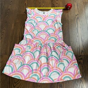 Tea Collection Pink, Teal & Coral Rainbow Cotton Dress